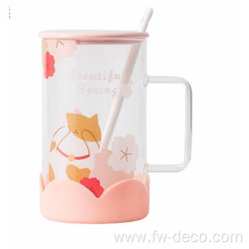 460ml milk tea coffee drinking glass with handle